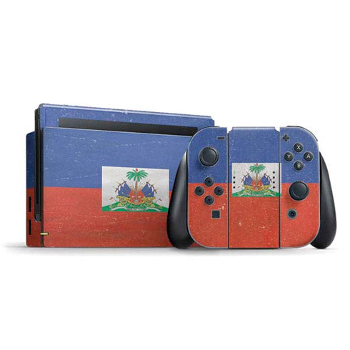 Haitian Flag Distressed Nintendo Skins